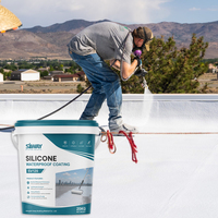 Revêtement imperméable en caoutchouc de silicone liquide à haute élongation SV120, blanc, gris, transparent, peinture d'étanchéité pour toiture et sols