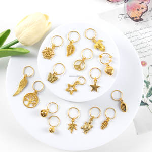 Nouveau <span class=keywords><strong>Viking</strong></span> doré Dreadlocks perles Boho tresse perles décorations bijoux feuille cheveux anneaux bricolage cheveux accessoires - Product Image 5