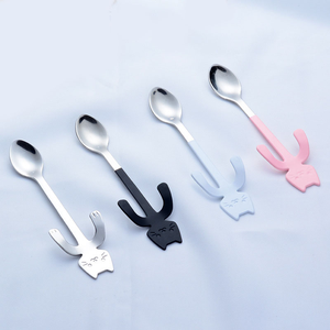 304 de acero inoxidable cuchara de <span class=keywords><strong>café</strong></span> creativas <span class=keywords><strong>Kitty</strong></span> gancho Dirtproof <span class=keywords><strong>café</strong></span> cuchara de té cuchara - Product Image 1
