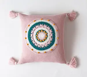 Acrylic Knitted Cushion Cover High Quality Crochet Cushion Cover Decorative Home Sofa Cushion Cover