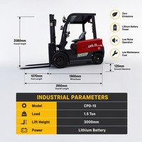 1,5-Tonnen-Elektrostapler mit 60-V-Lithiumbatterie Brandneues kompaktes Modell Flexibel und tragbar