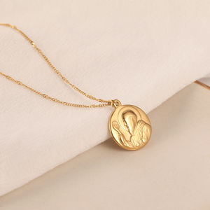 אופנה חדש Mangalsutra Nesigns נירוסטה זהב תליון קתולי תכשיטי הצהרת אמונה בתולה מרי דתי שרשרת - Product Image 4