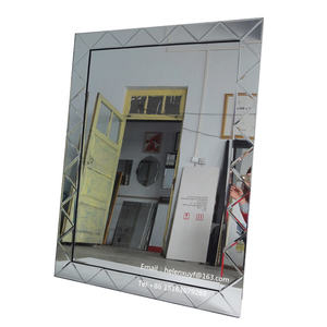 Specchio da parete grande specchio veneziano con bordo triplo smussato argento 60x90 cm - Product Image 4