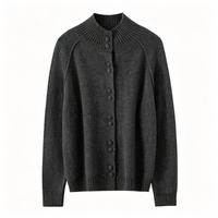 Fabricant de tricots sur mesure : Cardigan en laine à col rond pour femme, ouvert sur le devant, boutonné, et pull en tricot pour femme
