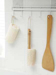 Cepillos de limpieza multifuncionales ecológicos al por mayor con mango largo, cepillo de lufa con mango de madera para tazas, cepillo para lavar platos montado en la pared - Product Image 4