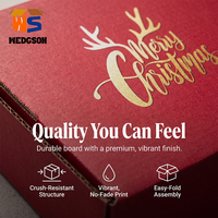 Boîtes en carton ondulé personnalisées avec logo pour Noël, boîte d'emballage cadeau rouge en kraft pour cosmétiques, boîte en papier de luxe