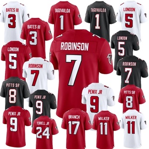 Vente en gros d'usine, nouveau style, broderie Atlanta # 5 Londres # <span class=keywords><strong>7</strong></span> Robinson # 9 Penix Jr # 11 Walker # 3 maillots de football américain Bates - Product Image 1