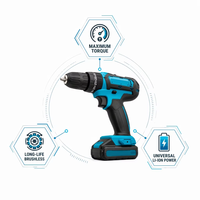Perceuse à main multifonction, perceuse électrique sans fil au lithium-ion, tournevis, ensemble d'outils