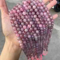 Perles de quartz rose de Madagascar en vrac perles de cristal rose violet perles de pierre en vrac pour la fabrication de bijoux semi-pierre
