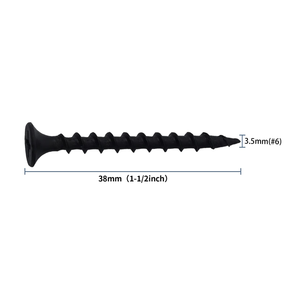 Tornillos autorroscantes de óxido negro GR5, rosca gruesa, rosca derecha, acero al carbono, 40 mm, para montaje en paneles de yeso y madera - Product Image 2