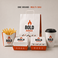 Fabricant de contenants jetables en carton pour emballages alimentaires personnalisés avec logo pour hamburgers, ailes de poulet, frites, pour les marques de livraison à emporter