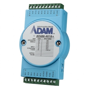 Module d'acquisition de données à 8 canaux pour thermocouples ADAM-4018+ RS485 Modbus RTU, unité DAQ à entrée analogique sur rail DIN - Product Image 1