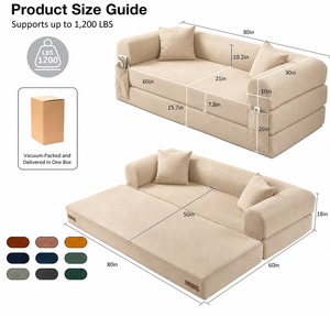 Modernes <span class=keywords><strong>L</strong></span>-förmiges 3-in-1 Cord-Klappsofa ohne Gestell, Vakuumverpacktes Modulares Schaumstoffsofa für Badezimmer - Product Image 3
