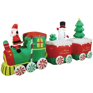 5英尺最畅销的圣诞老人，火车和充气圣诞装饰品圣诞老人
