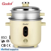 Autocuiseur électrique mini format tambour série Inde avec revêtement antiadhésif, double cuve, cuiseur vapeur intégré, tasse doseuse, en acier inoxydable