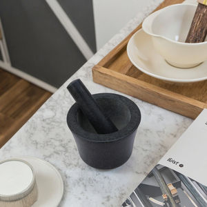 Gran venta de piedra de cocina Natural, herramienta de molienda de pimienta reutilizable, <span class=keywords><strong>mortero</strong></span> de cocina, Material de mármol <span class=keywords><strong>con</strong></span> logotipo personalizado - Product Image 6