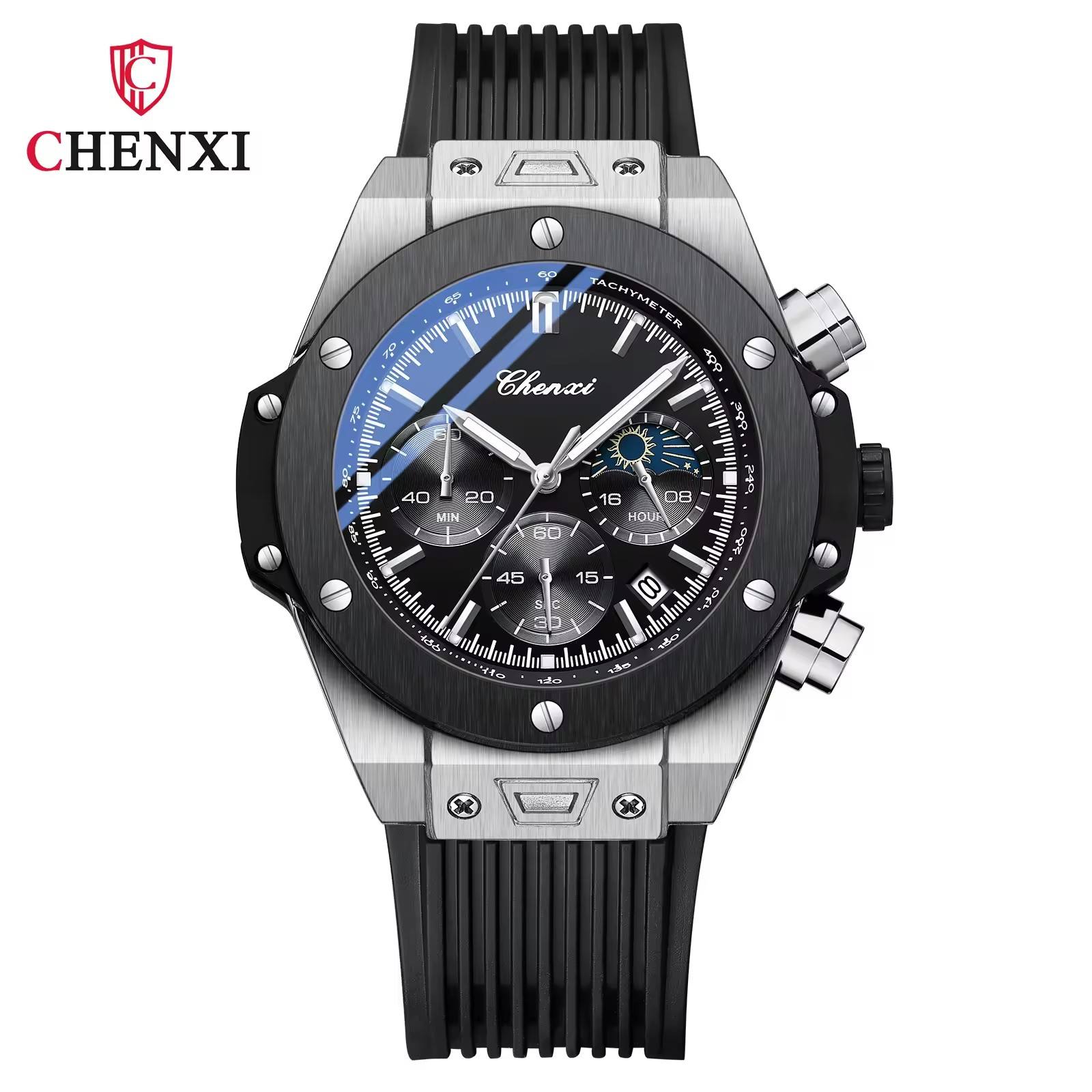 CHENXI CX-939 Men's Chronograph Watch, Luminous Dial, Waterproof