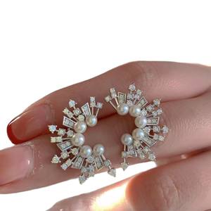 22536 Plateau vide en argent S925 pour accessoires de perles DIY, pour perles rondes de 9-15 mm, boucle d'oreille tendance pour boucles d'oreilles fines à clous, bijoux DIY - Product Image 5