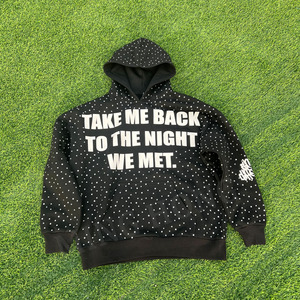 Sweat à capuche personnalisé épais 500 g/m² avec strass, sweat-shirt à capuche avec logo imprimé surdimensionné - Product Image 1