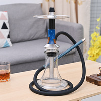 Vase en verre dépoli arabe pour chicha, ensemble complet avec tuyau unique, fini et personnalisé, mini portable, pour l'approvisionnement transfrontalier de matières premières, modèle étranger