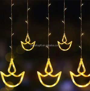 Diwali Decoration Curtain <b>Lights</b> 10 Hanging Diya <b>String</b> Led <b>Light</b> - Product Image 3