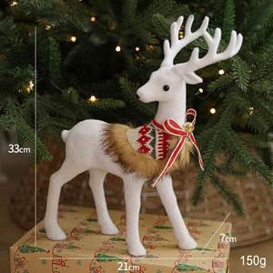 Classic Gifts Xmas Winter Deer Table Ornaments Holiday Deer Table Decor Christmas Elk Figurines White Christmas Reindeer - Product Image 2