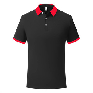 Camisa Polo de Manga Corta Negra con Ribete en Rojo, Poliéster, Uniforme Corporativo, Uso Diario - Product Image 1