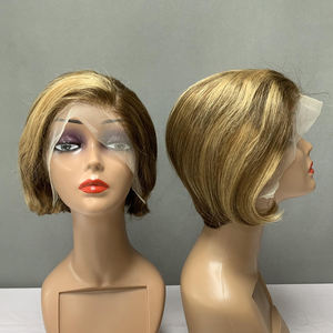 Fashionable 13*4 Frontal Lace Hair <b>Wig</b> Pixie Cut Straight 8 Inches Soft Texture Real Human Hair Easy Application - Product Image 2