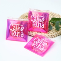 Mini sac à fermeture éclair en plastique holographique pvc rose personnalisé avec logo imprimé pour bijoux bracelet boucle d'oreille anneau pochette d'emballage