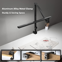 Lampe de bureau LED à double éclairage, style industriel minimaliste, en aluminium, commande tactile électrique, lumière blanche chaude, moderne, pour la protection des yeux