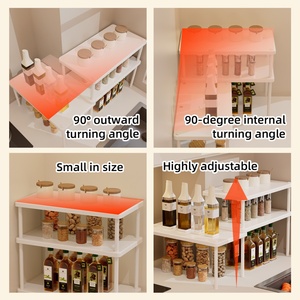 Creative Expandable Cupboard Sink Countertop Organizer Riser Rack Storage <b>Corner</b> Shelf Double Tier <b>Cabinet</b> Shelf - Product Image 5