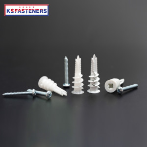 Kit de Anclajes de Cuña de Acero Directo de Fábrica, Tacos Autoperforantes para Paneles de Yeso con Tornillo y Tornillos para Placas de Yeso PE para Anclaje en Paredes Huecas - Product Image 3