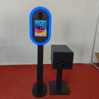 Photomaton portable ovale en métal, design détachable, anneau lumineux RGB, support pour DSLR, iPad et imprimante, idéal pour les locations événementielles (remise de diplômes, bars, mariages, fêtes)