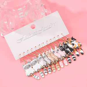 Cartoon <b>Cat</b> Drop <b>Earrings</b> Zinc Alloy Stud <b>Earrings</b> Party Jewelry Fashion Jewelry - Product Image 3