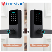 Serrure de porte intelligente biométrique Locstar Security Keyless Digital Key TTlock pour portail extérieur avec empreinte digitale, Wifi, clavier électrique en verre