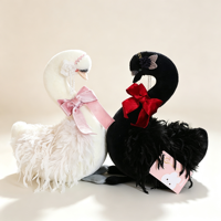 Adorable couple de cygnes en peluche, peluche douce pour décoration de la maison, cadeau de mariage ou de la Saint-Valentin, logo personnalisé, vente en gros