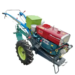 Motoculteur diesel caminar detrás de mini cultivadores agrícolas tractor de mano para caminar 20hp