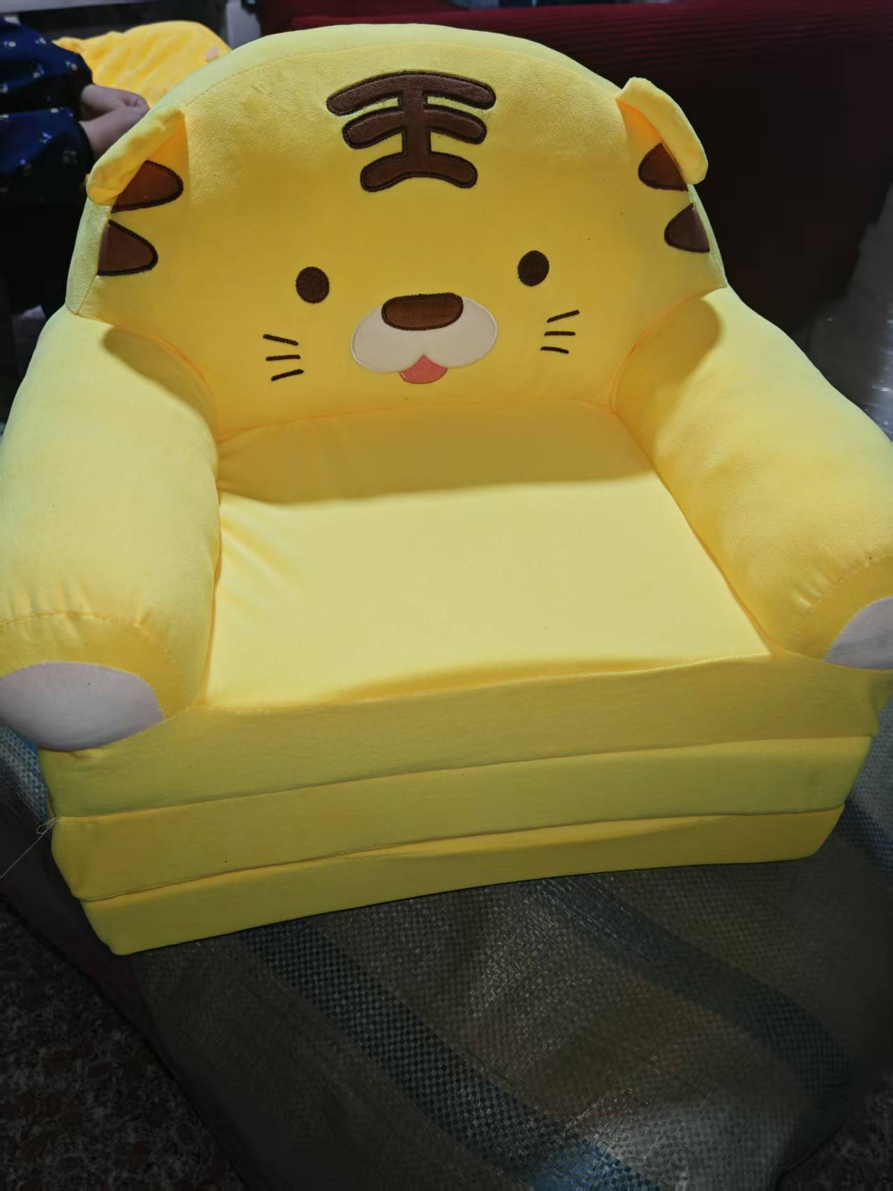 Yellow tiger plush pillow