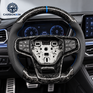 Volante Deportivo Personalizado de Fibra de Carbono y Cuero con LED para F150 Bronco Ranger Raptor 2009-2014 - Product Image 2