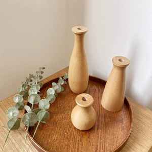 Offre Spéciale 2026 – Vase à bourgeons minimaliste nordique en bois massif, petites bouteilles décoratives en bois faites à la main pour fleurs séchées, taille personnalisée - Product Image 6