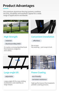 <span class=keywords><strong>Valla</strong></span> Metálica de Aluminio para Jardín, Panel de Hierro Metálico Moderno Anticorrosión, Personalización Fentech - Product Image 3