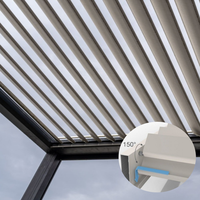 Pergola moderne en aluminium thermolaqué à lames orientables, pavillon de jardin extérieur, gazebo avec caractéristiques imperméables et résistantes au vent, tailles personnalisées