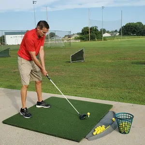 Simulated Golf Hitting Grass Exercising Golf Putting Green Turf Golf Hitting Mat With Custom Carry Bag