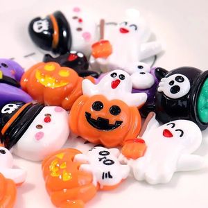 CHENXI Vente en gros 100 pièces Breloques en résine de dessin animé d'Halloween, Cabochons araignée noire à dos plat, pour remplissage de slime et loisirs créatifs - Product Image 4