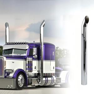 Barra Curva/Chino/Stack Cromada de Longitud Personalizada para Camiones Peterbilt 379 de 18 Ruedas - Product Image 2