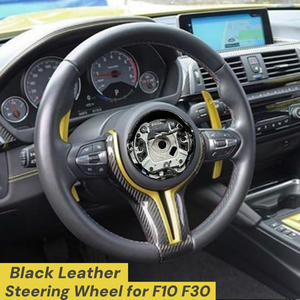 Volante de Cuero Amarillo Clásico Personalizable para BMW F11 2016 <span class=keywords><strong>525D</strong></span> F32 2016 - Product Image 1