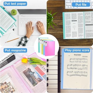 Bán Hot <span class=keywords><strong>Top</strong></span> chất lượng giá tốt nhất đen A4 hiển thị cuốn sách tùy chỉnh tập tin thư mục nhựa tập tin Pocket thư mục hiển thị cuốn sách - Product Image 3