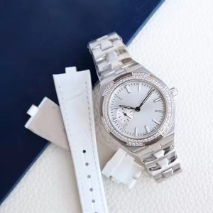 Breathtaking Silver Diamond Bezel White Dial 2026 New Automatic Mechanical Waterproof Luxury Ladies <b>Set</b> Female Lady <b>Watch</b> - Product Image 1