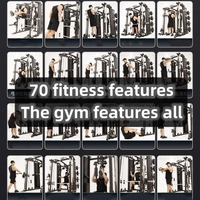 ZY- Smith Machine Functional Trainer Power Rack avec Crossover par Câble, Multi-Gym, Équipement de Fitness à Domicile, Système d'Entraînement Tout-en-un