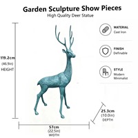 Vente Flash : Statue de Cerf en Métal pour Extérieur, Sculpture de Jardin, Articles de Décoration Intérieure, Décoration Maison pour Parc